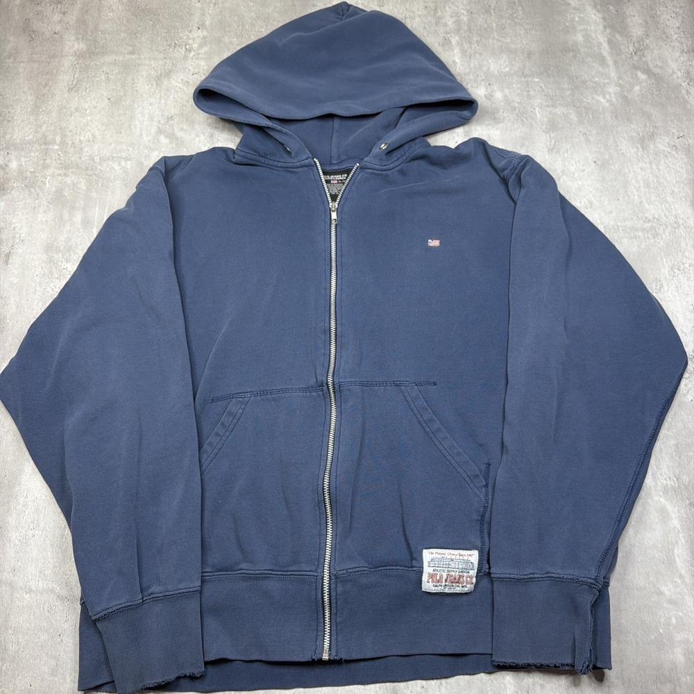 Vintage Polo Jeans Co. Ralph Lauren Men's Full Zip Hoodie Sweatshirt XL Flag USA